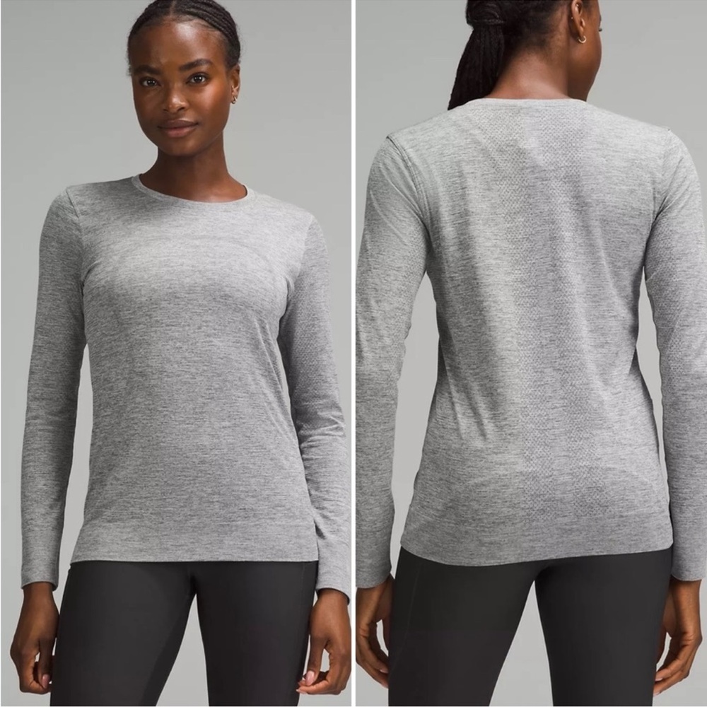 Lululemon Swiftly Relaxed Long-Sleeve Shirt Slate/White